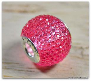 Pink Round Pandora Acrylic 13x16mm R12 each or R60 (10 pieces)